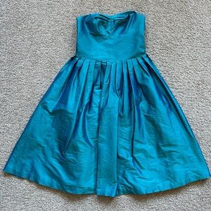 Formal Teal Sweetheart Strapless Dress